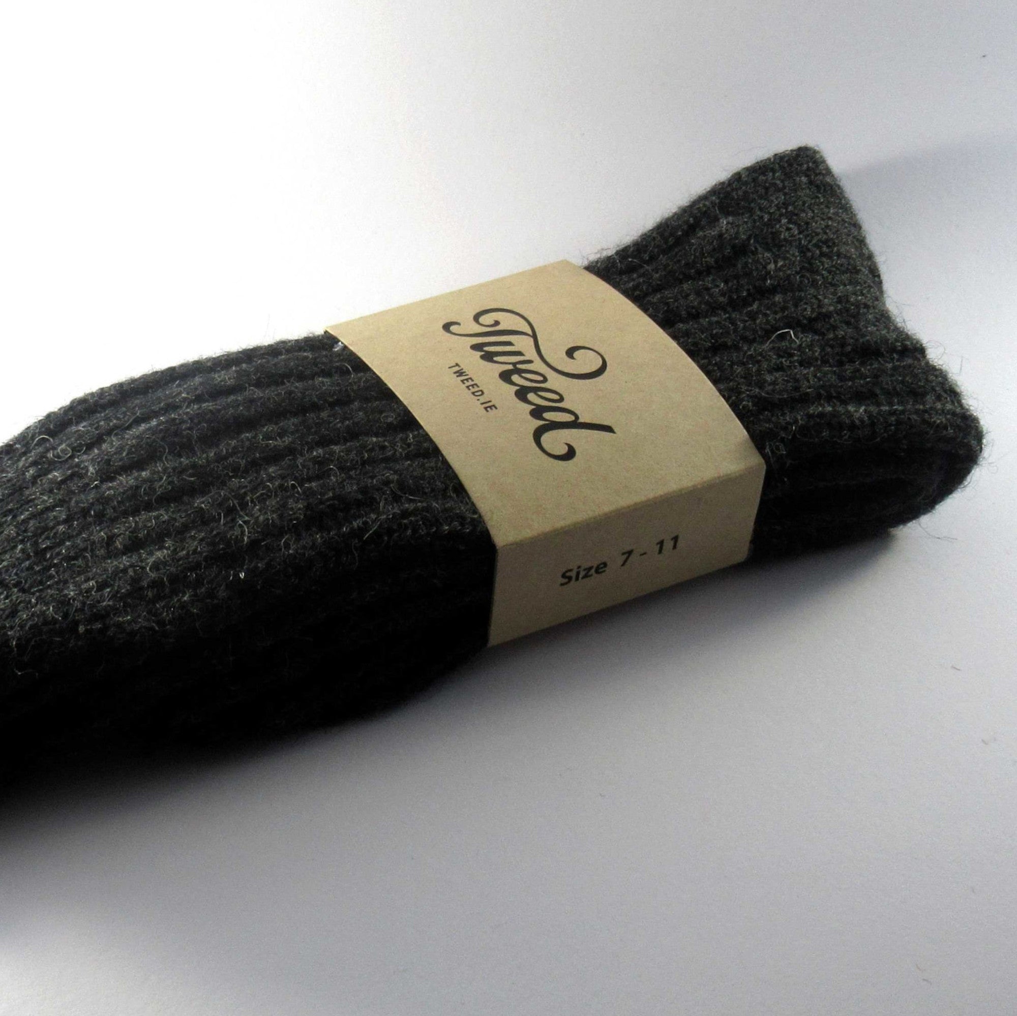 Donegal Wool Socks | Charcoal - Tweed.ie