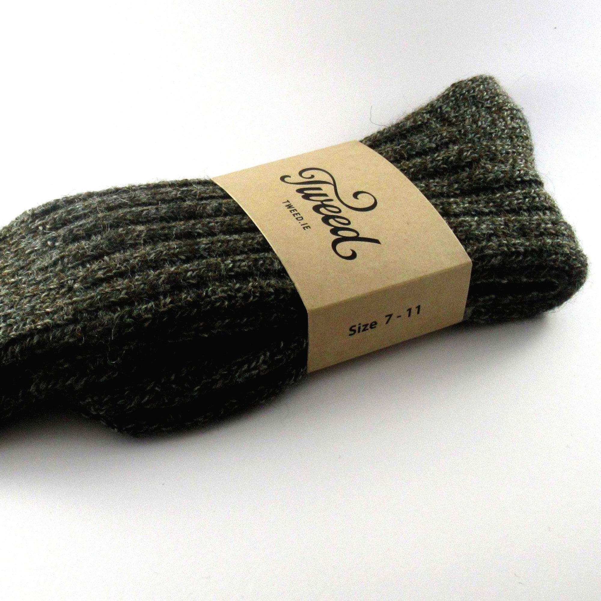 Donegal Wool Socks | Green - Tweed.ie