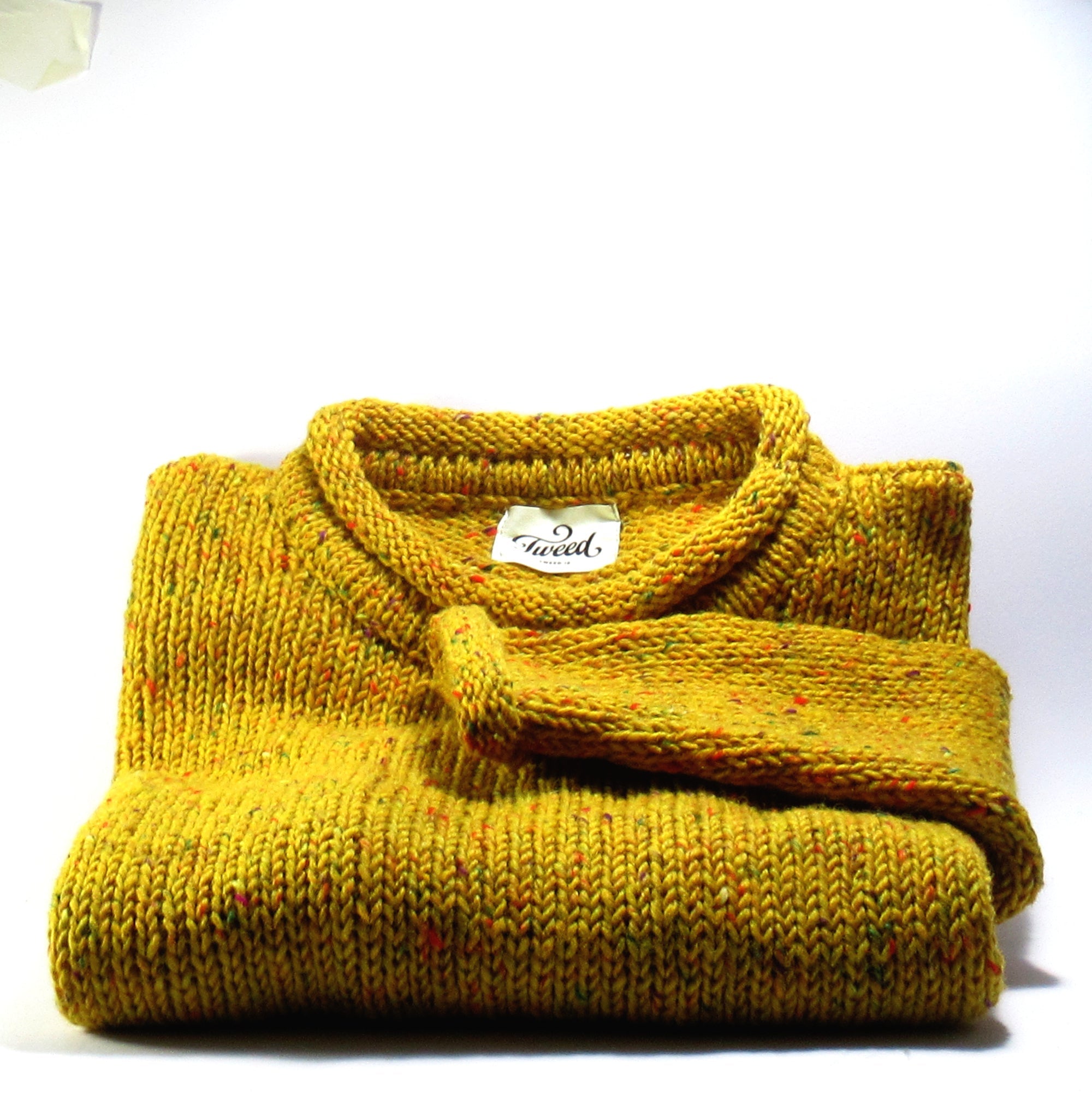 Hand Loomed Roll Neck Sweater | Gorse - Tweed.ie
