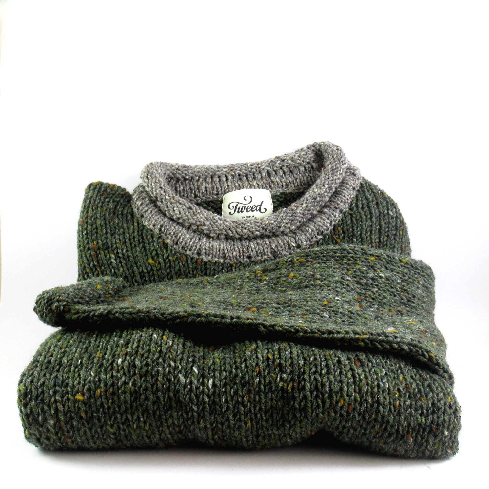 Hand Loomed Roll Neck Sweater ( Lough Balshard) - Tweed.ieHand Loomed Roll Neck Sweater ( Lough Balshard)