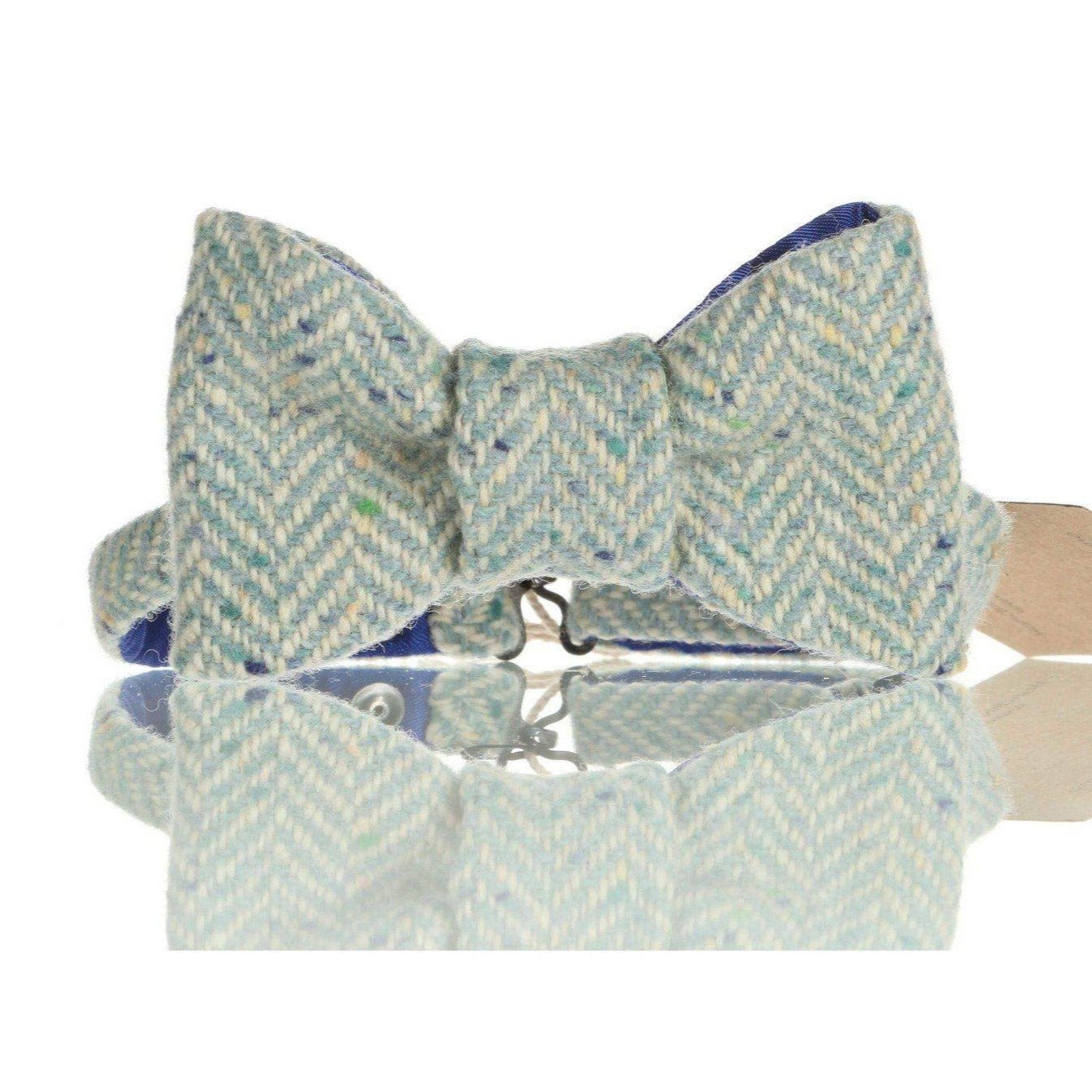 Handmade Donegal Tweed Bow Tie - Aqua - Tweed.ie