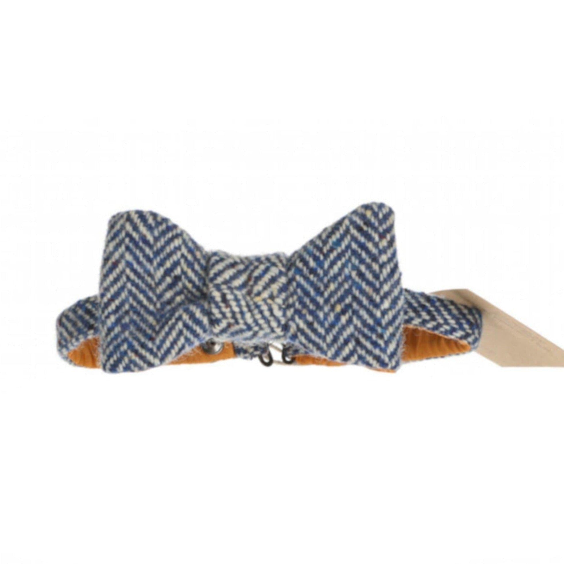 Handmade Donegal Tweed Bow Tie - Blue - Tweed.ie