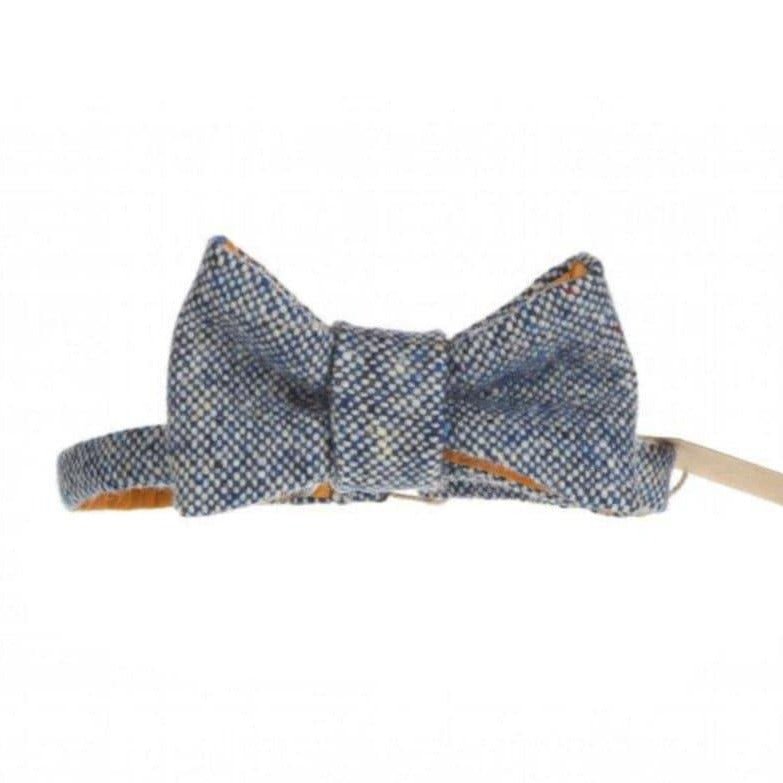 Handmade Donegal Tweed Bow Tie - Blue - Tweed.ie