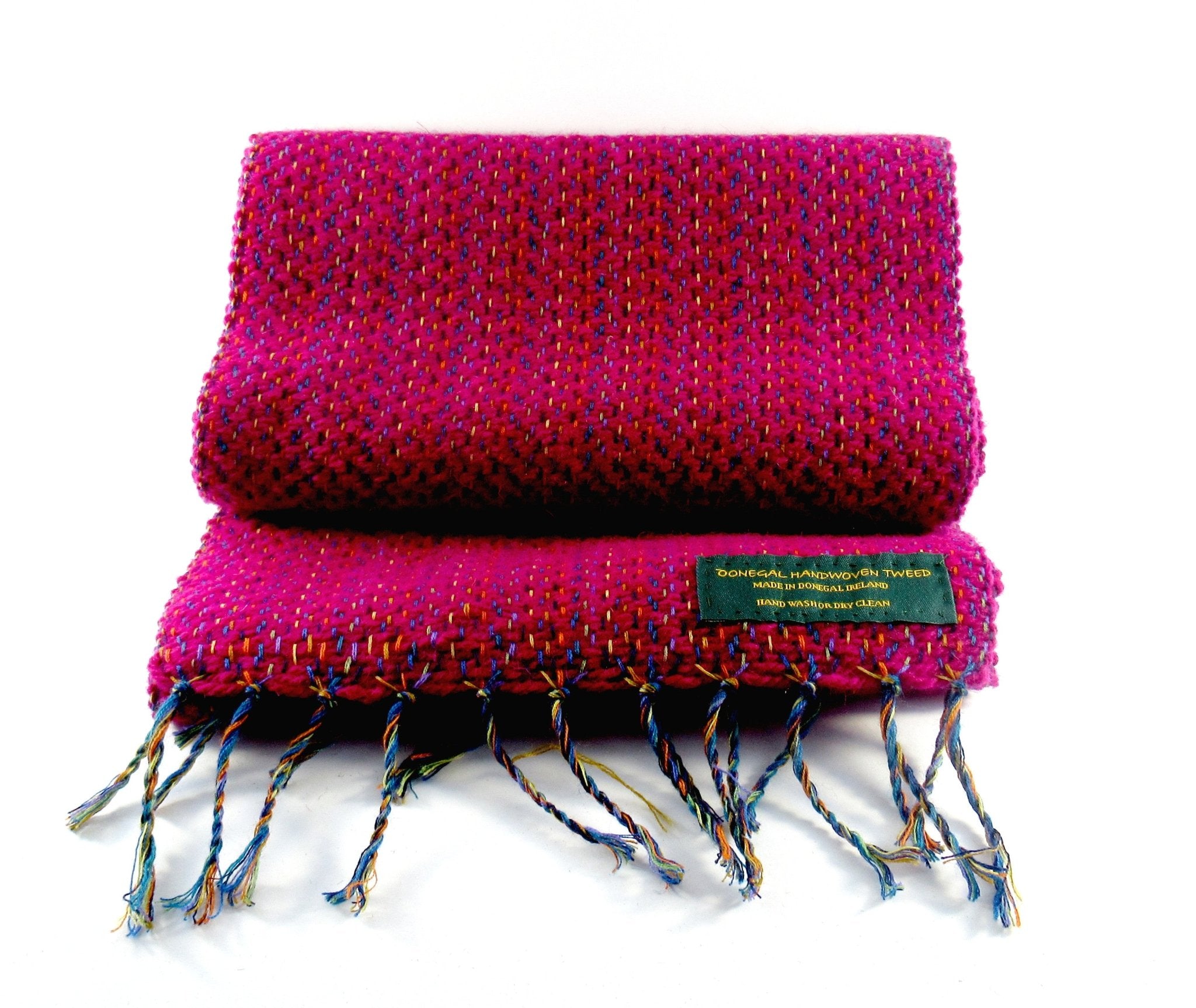 Handwoven Donegal Tweed Scarf - Pink - Tweed.ie